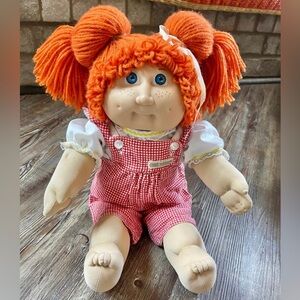 Vintage Cabbage Patch Jesmar Red Double Pony Hair  Blue Eyes & Freckles Doll